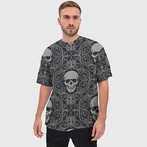 Мужская футболка оверсайз Skulls / 3D-принт – фото 3