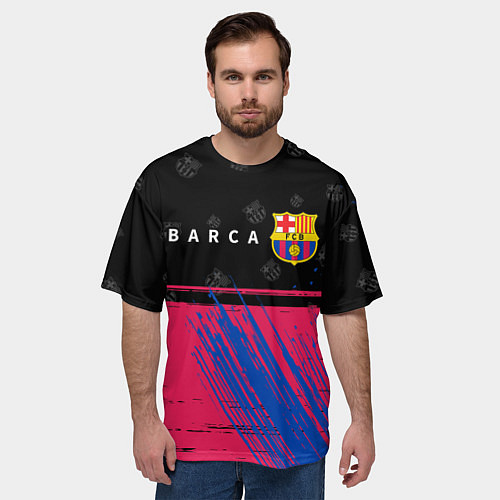Мужская футболка оверсайз BARCELONA БАРСЕЛОНА / 3D-принт – фото 3