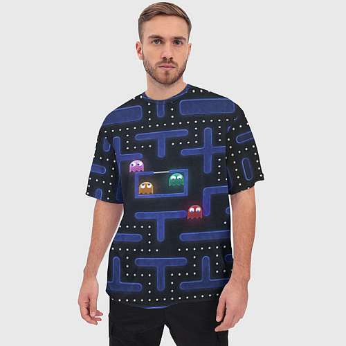 Мужская футболка оверсайз Pacman / 3D-принт – фото 3