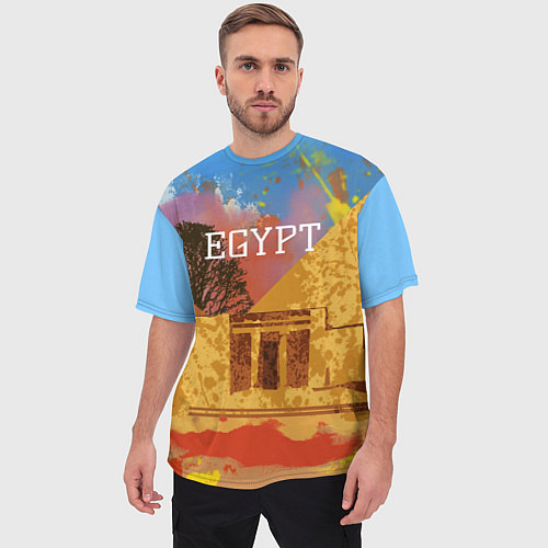 Мужская футболка оверсайз Египет Пирамида Хеопса / 3D-принт – фото 3