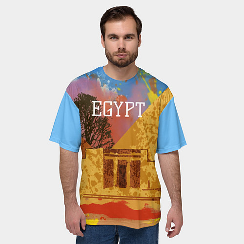 Мужская футболка оверсайз Египет Пирамида Хеопса / 3D-принт – фото 3
