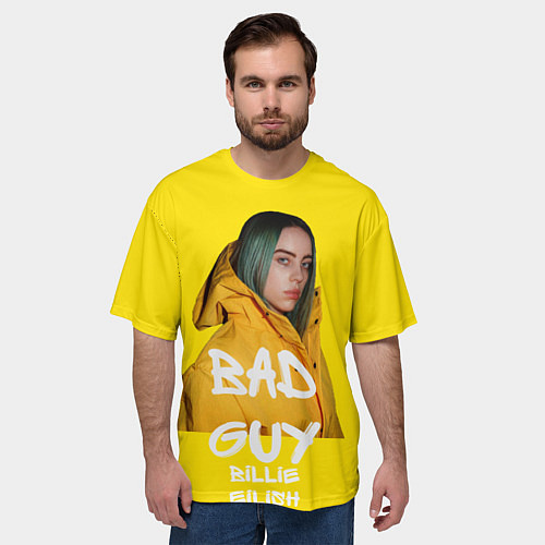 Мужская футболка оверсайз Billie Eilish Билли Айлиш / 3D-принт – фото 3