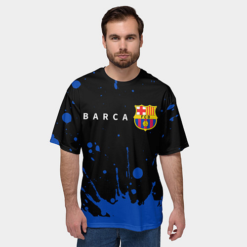Мужская футболка оверсайз BARCELONA БАРСЕЛОНА / 3D-принт – фото 3