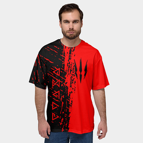 Мужская футболка оверсайз ВЕДЬМАК / 3D-принт – фото 3