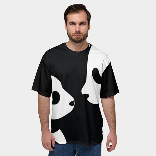 Мужская футболка оверсайз Panda / 3D-принт – фото 3