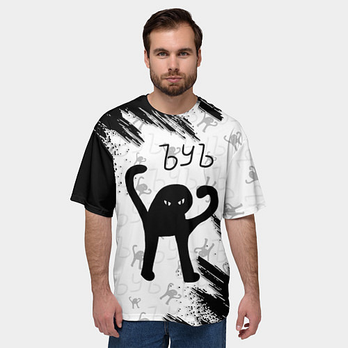 Мужская футболка оверсайз ЪУЪ СЪУКА / 3D-принт – фото 3