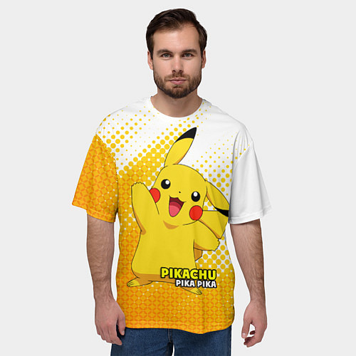 Мужская футболка оверсайз Pikachu Pika Pika / 3D-принт – фото 3