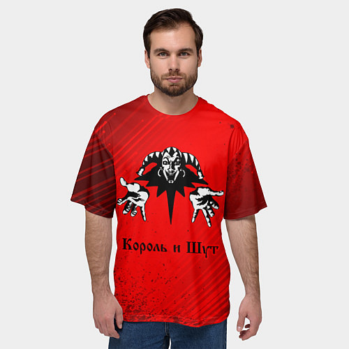 Мужская футболка оверсайз КОРОЛЬ И ШУТ / 3D-принт – фото 3