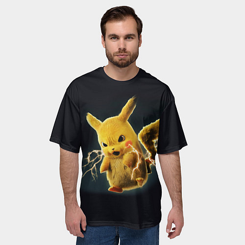 Мужская футболка оверсайз Pikachu Pika Pika / 3D-принт – фото 3