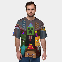 Футболка оверсайз мужская Minecraft - characters - video game, цвет: 3D-принт — фото 2