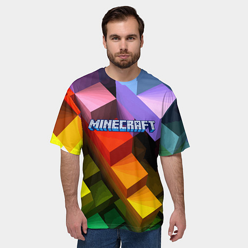 Мужская футболка оверсайз Minecraft - pattern / 3D-принт – фото 3