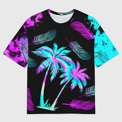 Футболка оверсайз мужская Неоновое лето, цвет: 3D-принт