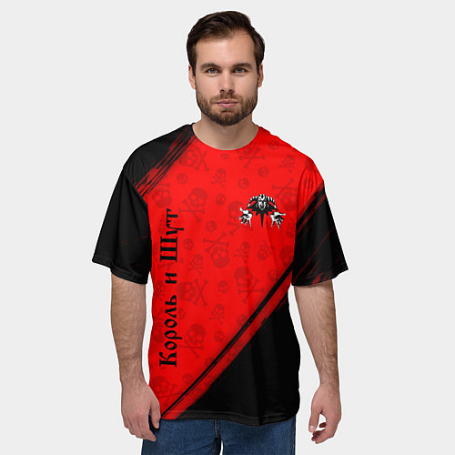 Мужская футболка оверсайз КОРОЛЬ И ШУТ / 3D-принт – фото 3