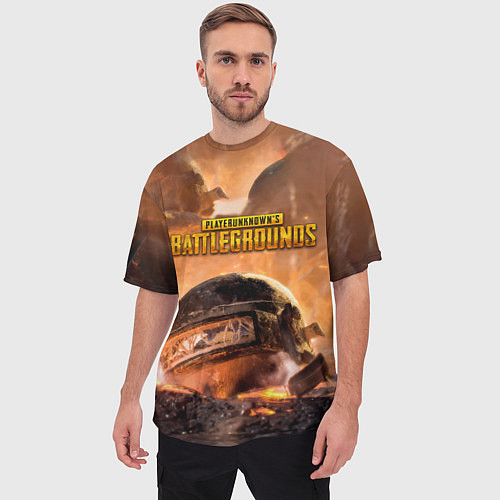Мужская футболка оверсайз PlayerUnknowns Battlegrounds / 3D-принт – фото 3