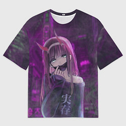 Футболка оверсайз мужская Zero Two in mask, цвет: 3D-принт