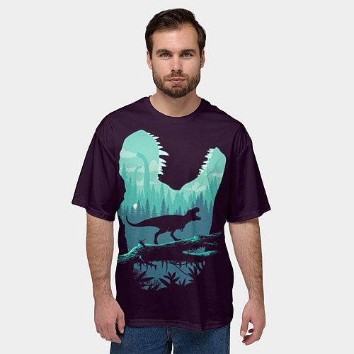 Мужская футболка оверсайз T-Rex / 3D-принт – фото 3