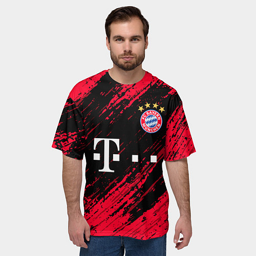 Мужская футболка оверсайз BAYERN MUNCHEN БАВАРИЯ / 3D-принт – фото 3
