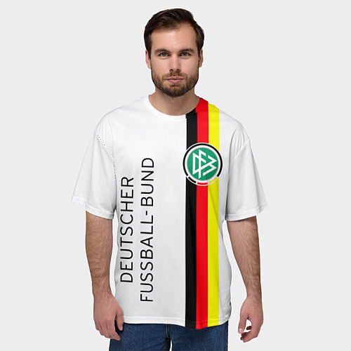 Мужская футболка оверсайз СБОРНАЯ ГЕРМАНИЯ / 3D-принт – фото 3