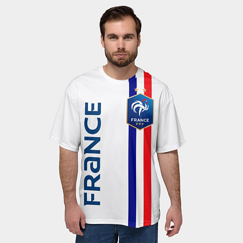 Мужская футболка оверсайз СБОРНАЯ ФРАНЦИЯ / 3D-принт – фото 3