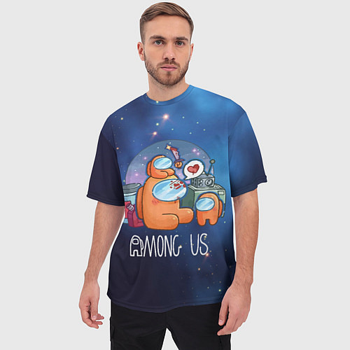 Мужская футболка оверсайз Among Us Space / 3D-принт – фото 3