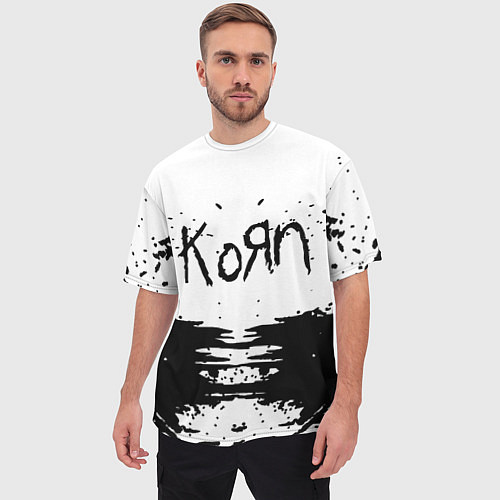 Мужская футболка оверсайз Korn / 3D-принт – фото 3