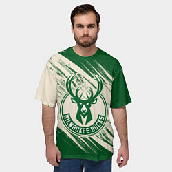 Футболка оверсайз мужская Милуоки Бакс, цвет: 3D-принт — фото 2