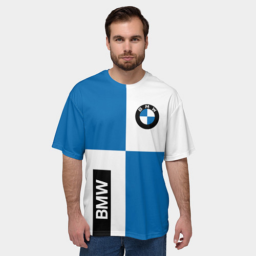 Мужская футболка оверсайз BMW / 3D-принт – фото 3
