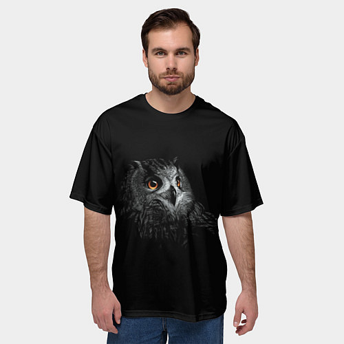 Мужская футболка оверсайз Сова / 3D-принт – фото 3