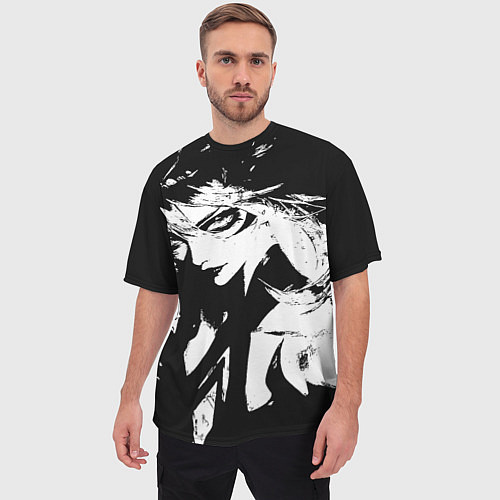 Мужская футболка оверсайз Темная космическая Люкс / 3D-принт – фото 3