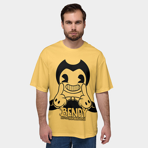 Мужская футболка оверсайз Bendy And The Ink Machine / 3D-принт – фото 3