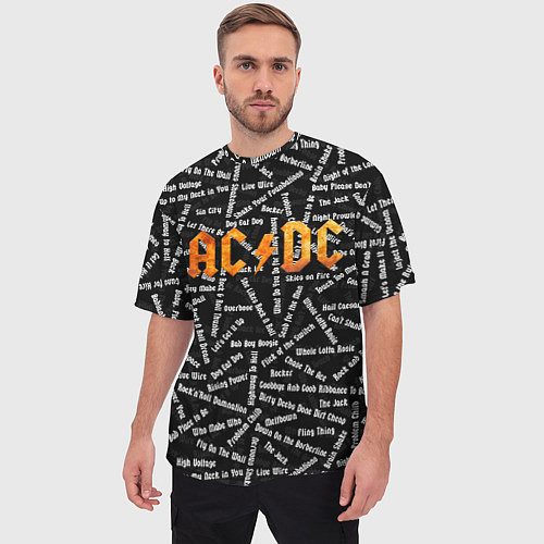 Мужская футболка оверсайз ACDC SONGS Z / 3D-принт – фото 3