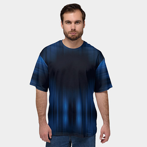 Мужская футболка оверсайз НЕОНОВЫЙ ДОЖДЬ / 3D-принт – фото 3