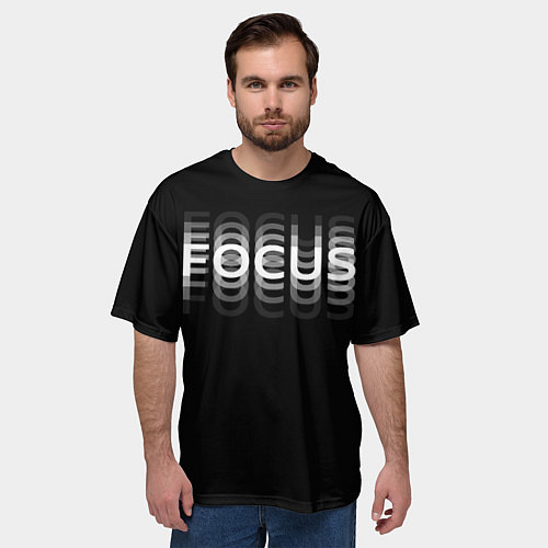 Мужская футболка оверсайз FOCUS: WHITE / 3D-принт – фото 3