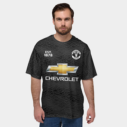 Мужская футболка оверсайз MANCHESTER UNITED 2021 - AWAY / 3D-принт – фото 3