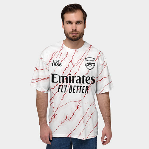 Мужская футболка оверсайз ARSENAL 2021 - ГОСТЕВАЯ / 3D-принт – фото 3