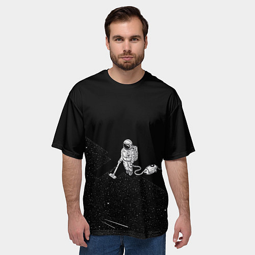 Мужская футболка оверсайз Космический клининг / 3D-принт – фото 3