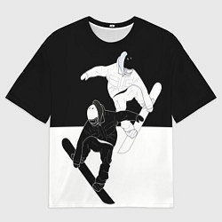 Футболка оверсайз мужская Сноубордисты, цвет: 3D-принт