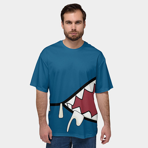 Мужская футболка оверсайз Акула gawr gura / 3D-принт – фото 3