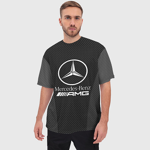 Мужская футболка оверсайз MERCEDES-BENZ / 3D-принт – фото 3