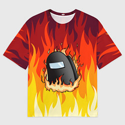 Футболка оверсайз мужская Among Us Fire Z, цвет: 3D-принт