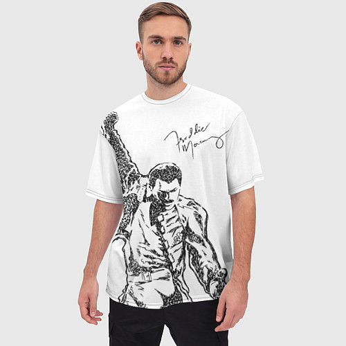 Мужская футболка оверсайз Freddie Mercury / 3D-принт – фото 3