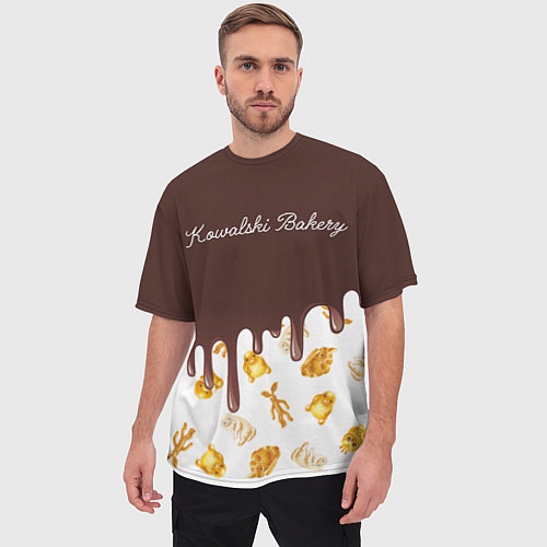 Мужская футболка оверсайз Kowalski Cookie in Chocolate / 3D-принт – фото 3