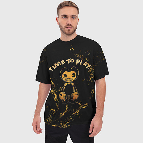 Мужская футболка оверсайз Bendy And The Ink Machine / 3D-принт – фото 3