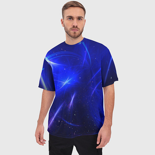 Мужская футболка оверсайз Космический вихрь / 3D-принт – фото 3