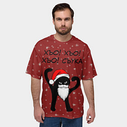 Футболка оверсайз мужская Новогодний ЪУЪ, цвет: 3D-принт — фото 2