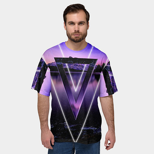 Мужская футболка оверсайз ОЗЕРО / 3D-принт – фото 3