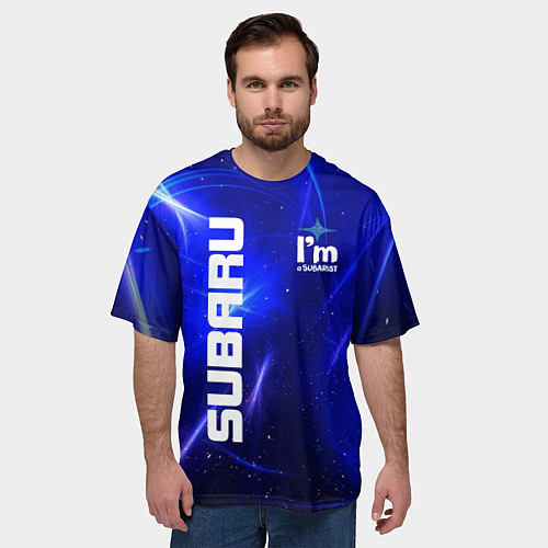 Мужская футболка оверсайз Субару / 3D-принт – фото 3