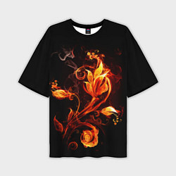 Футболка оверсайз мужская Огненный цветок, цвет: 3D-принт