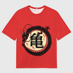 Футболка оверсайз мужская Иероглифы Китайский Дракон, цвет: 3D-принт