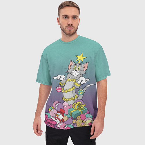 Мужская футболка оверсайз Tom and Jerry / 3D-принт – фото 3